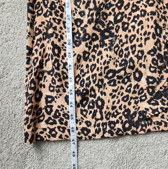 ARITZIA Wilfred Leopard Print Short Sleeve Midi Dress Button Closure Waist Belt - Picture 10 of 12